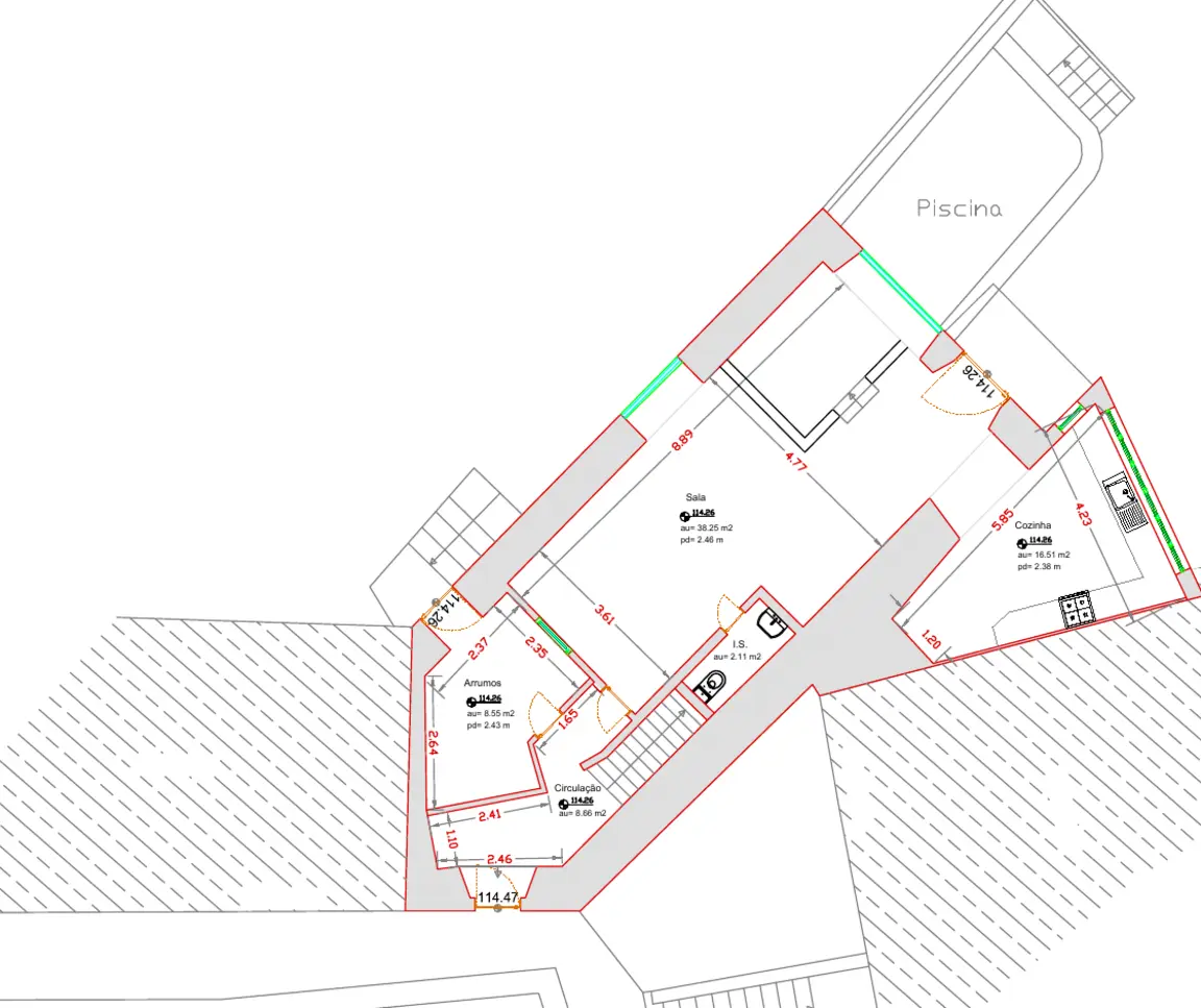 Plan architectural du rez-de-chaussée de Lagar & Limoeiro